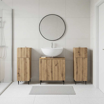 3 Piece Bathroom Cabinet Set ZWOLLE 3 pcs Artisan Oak