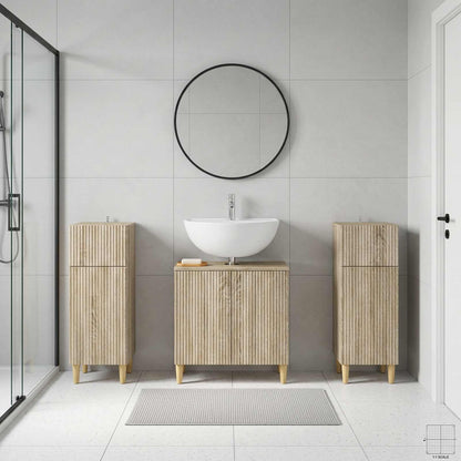 3 Piece Bathroom Cabinet Set ARNHEM Sonoma Oak Engineered Wood