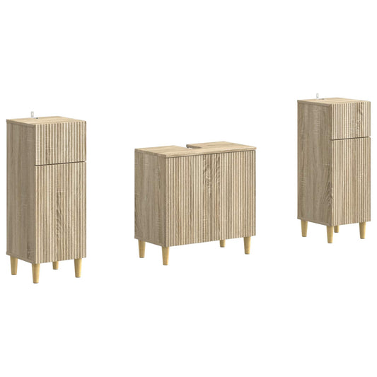 2 Piece Bathroom Cabinet Set ARNHEM Sonoma Oak Engineered Wood