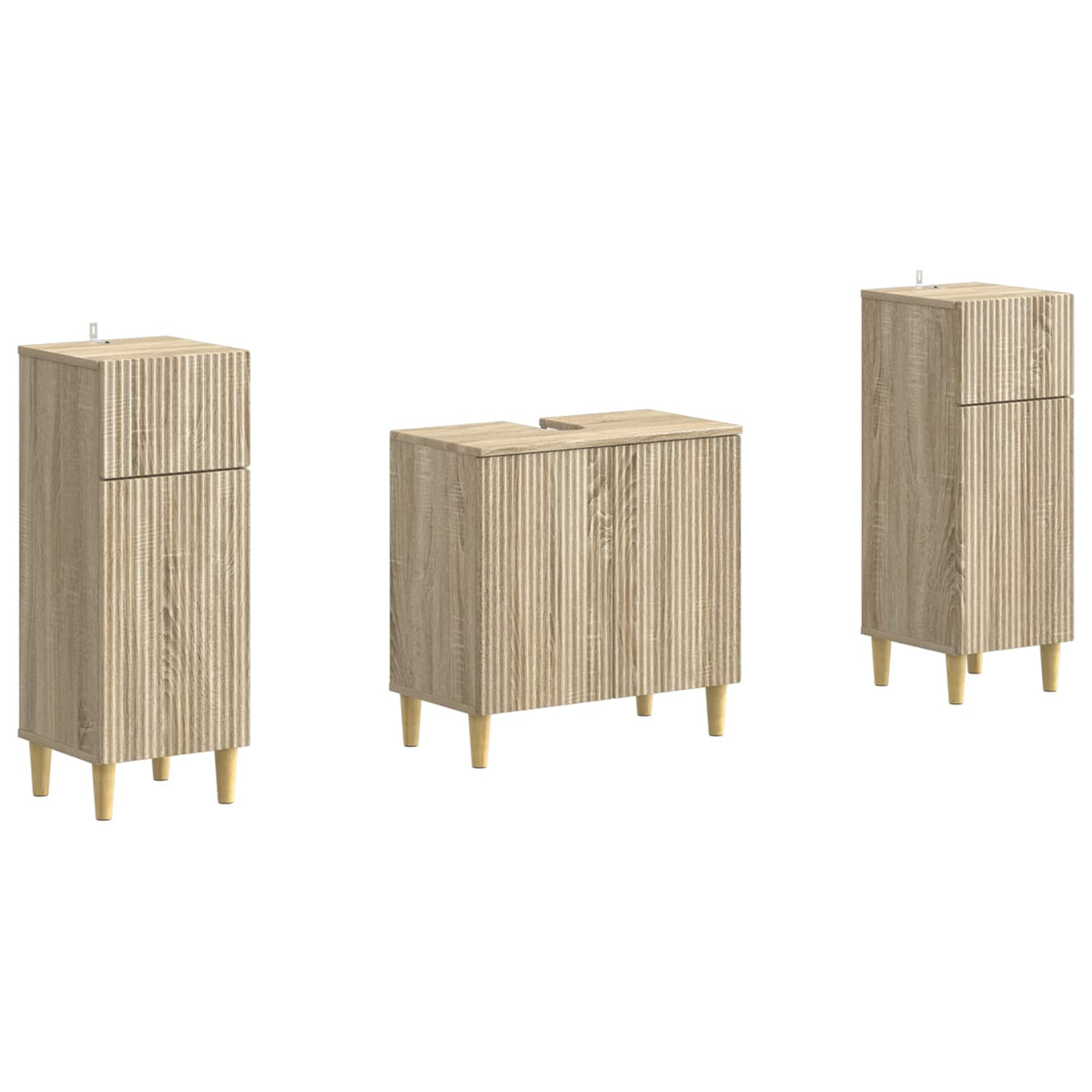 3 Piece Bathroom Cabinet Set ARNHEM Sonoma Oak Engineered Wood