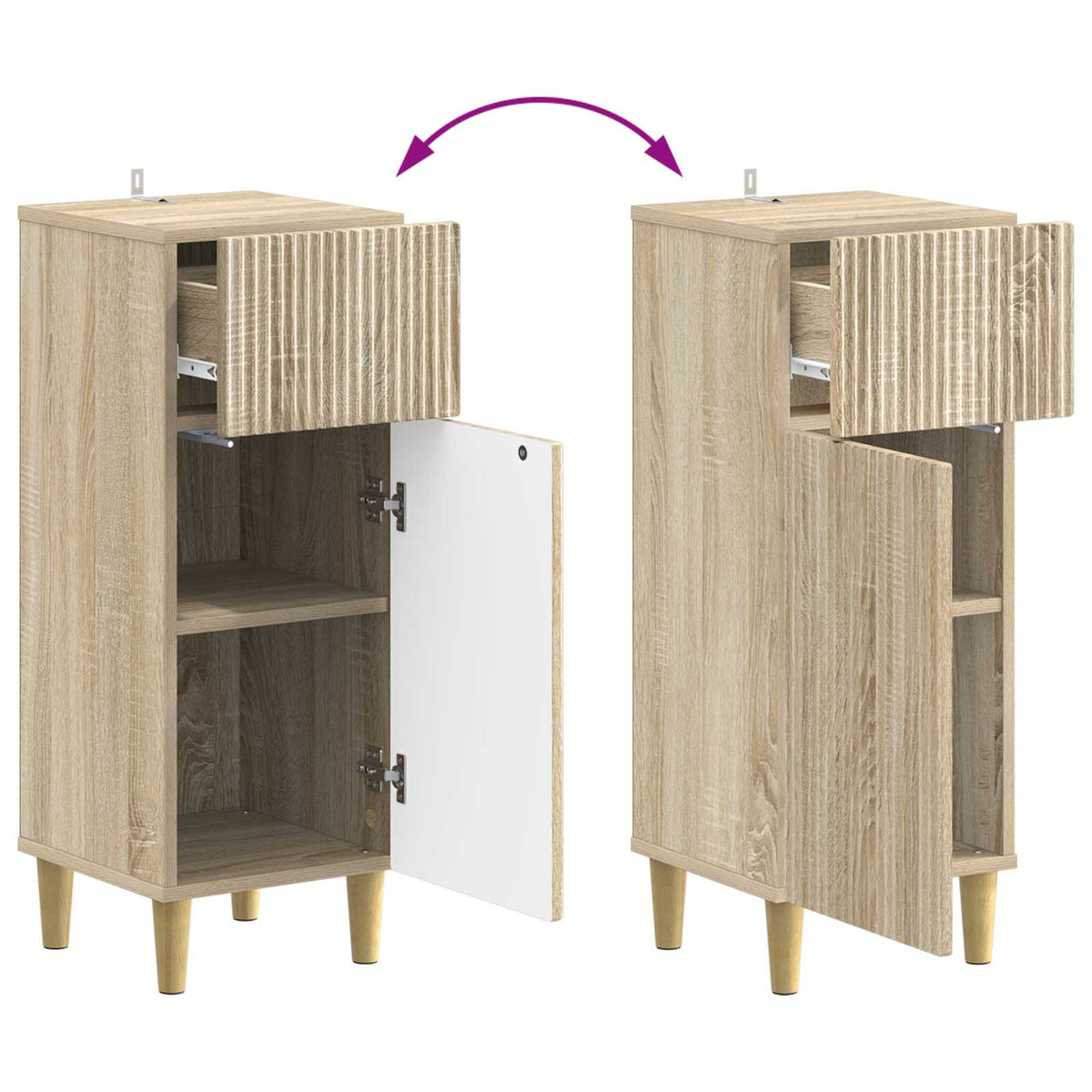 3 Piece Bathroom Cabinet Set ARNHEM Sonoma Oak Engineered Wood
