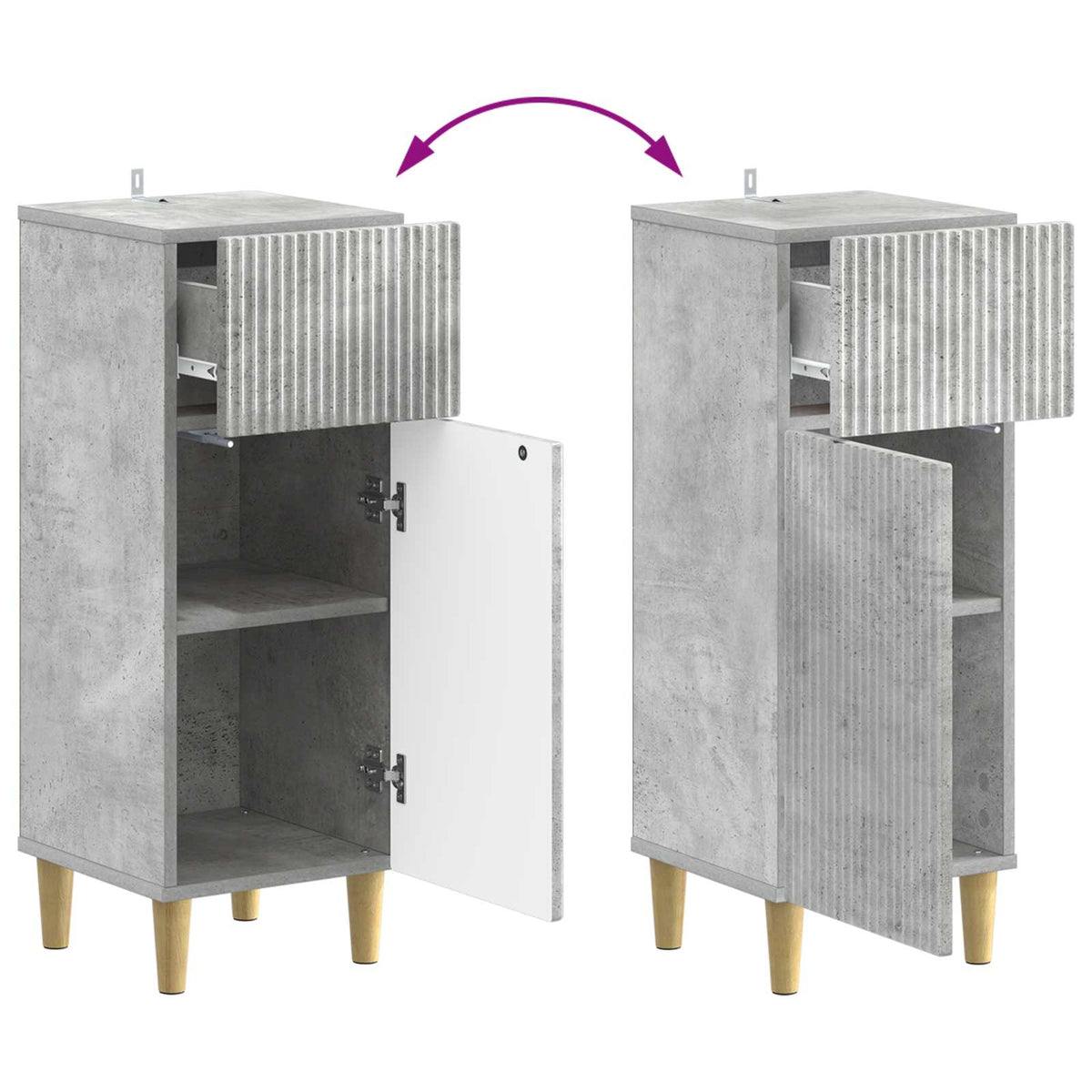 3 Piece Bathroom Cabinet Set ARNHEM 3 pcs Concrete Grey