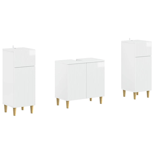 2 Piece Bathroom Cabinet Set ARNHEM High Gloss White
