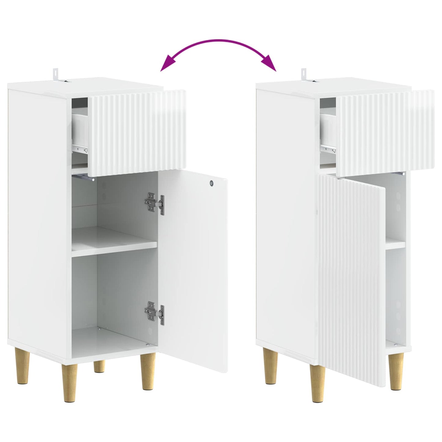 2 Piece Bathroom Cabinet Set ARNHEM High Gloss White