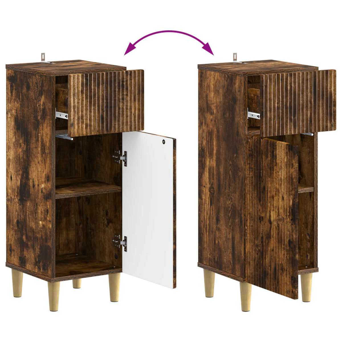 3 Piece Bathroom Cabinet Set ARNHEM 3 pcs Smoked Oak