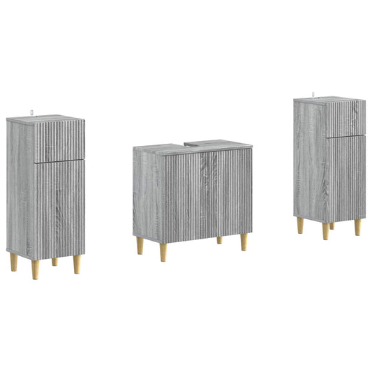 2 Piece Bathroom Cabinet Set ARNHEM Grey Sonoma Engineered Wood