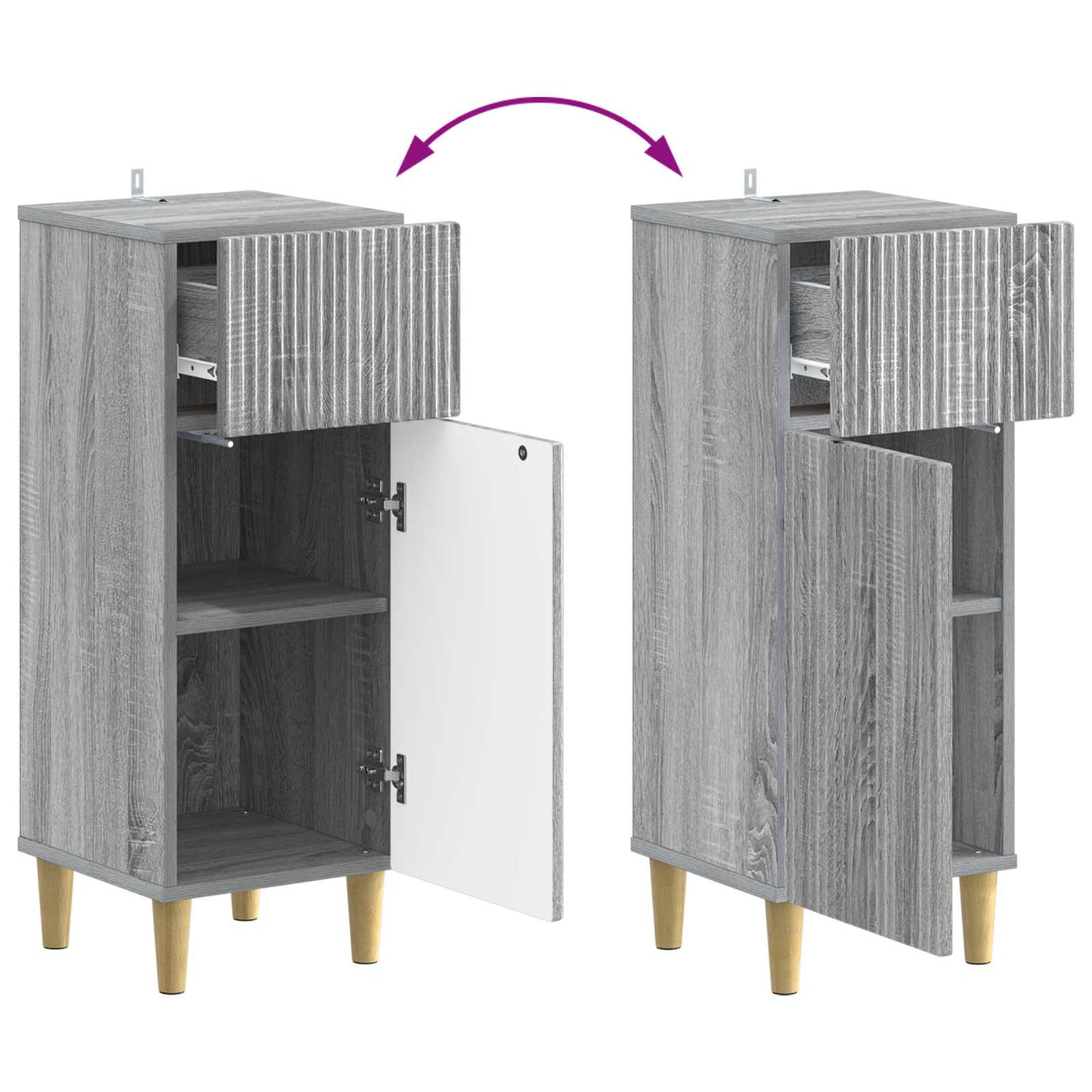 2 Piece Bathroom Cabinet Set ARNHEM Grey Sonoma Engineered Wood