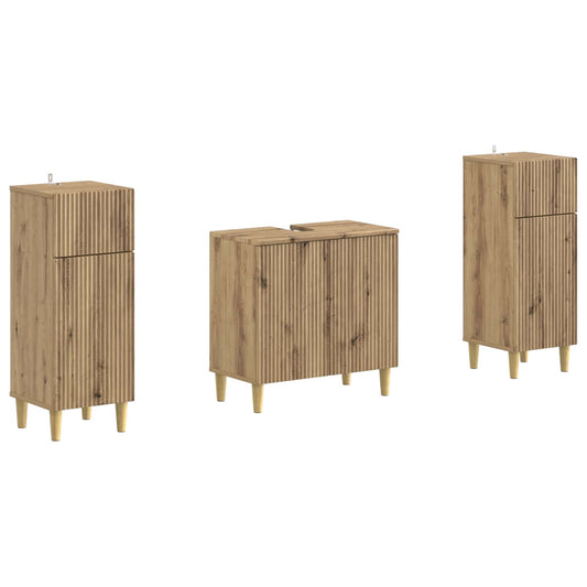 2 Piece Bathroom Cabinet Set ARNHEM Artisan Oak Engineered Wood