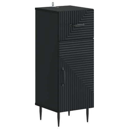 3 Piece Bathroom Cabinet Set HAARLEM Black Engineered Wood