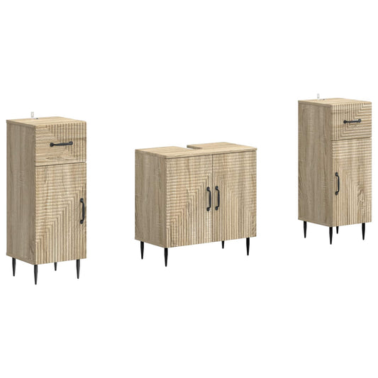 2 Piece Bathroom Cabinet Set HAARLEM Sonoma Oak Engineered Wood