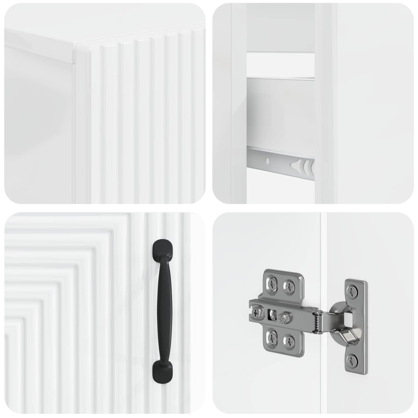 2 Piece Bathroom Cabinet Set HAARLEM High Gloss White