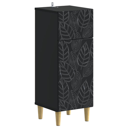 2 Piece Bathroom Cabinet Set DELFT Black Engineered Wood