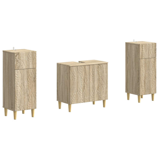 2 Piece Bathroom Cabinet Set DELFT Sonoma Oak Engineered Wood