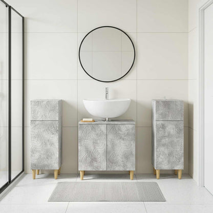 3 Piece Bathroom Cabinet Set DELFT 3 pcs Concrete Grey