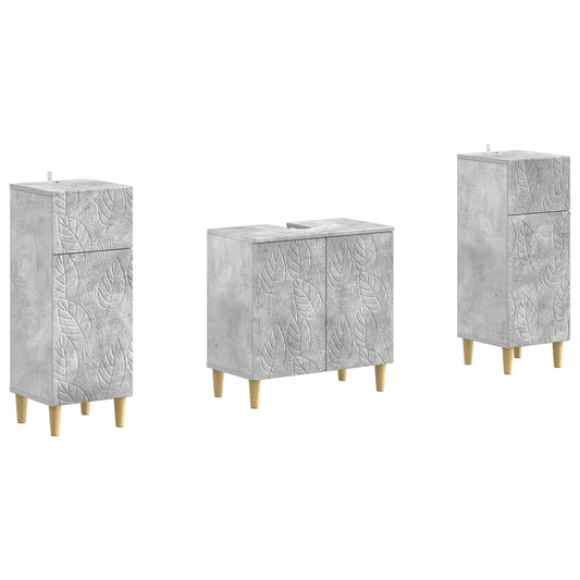 2 Piece Bathroom Cabinet Set DELFT Concrete Grey