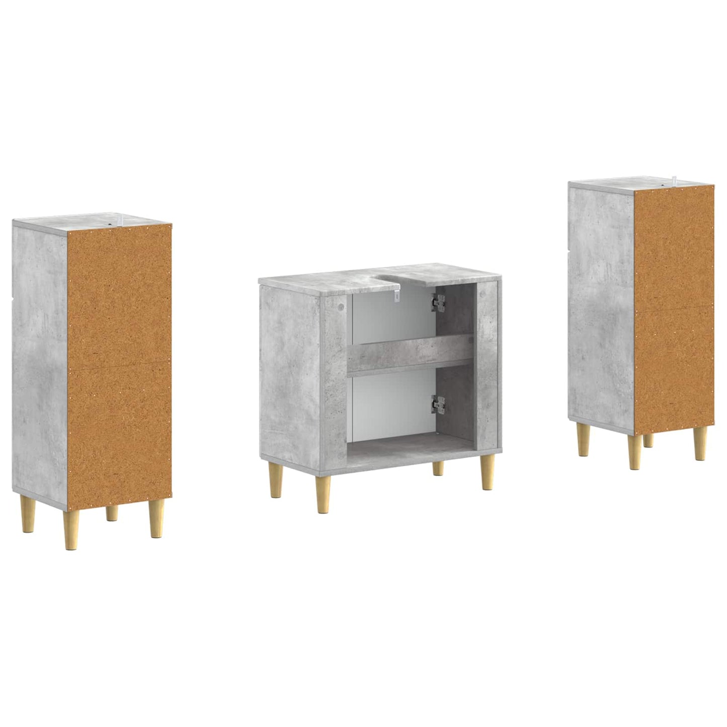 2 Piece Bathroom Cabinet Set DELFT Concrete Grey