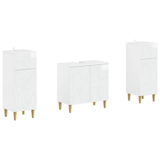 2 Piece Bathroom Cabinet Set DELFT High Gloss White