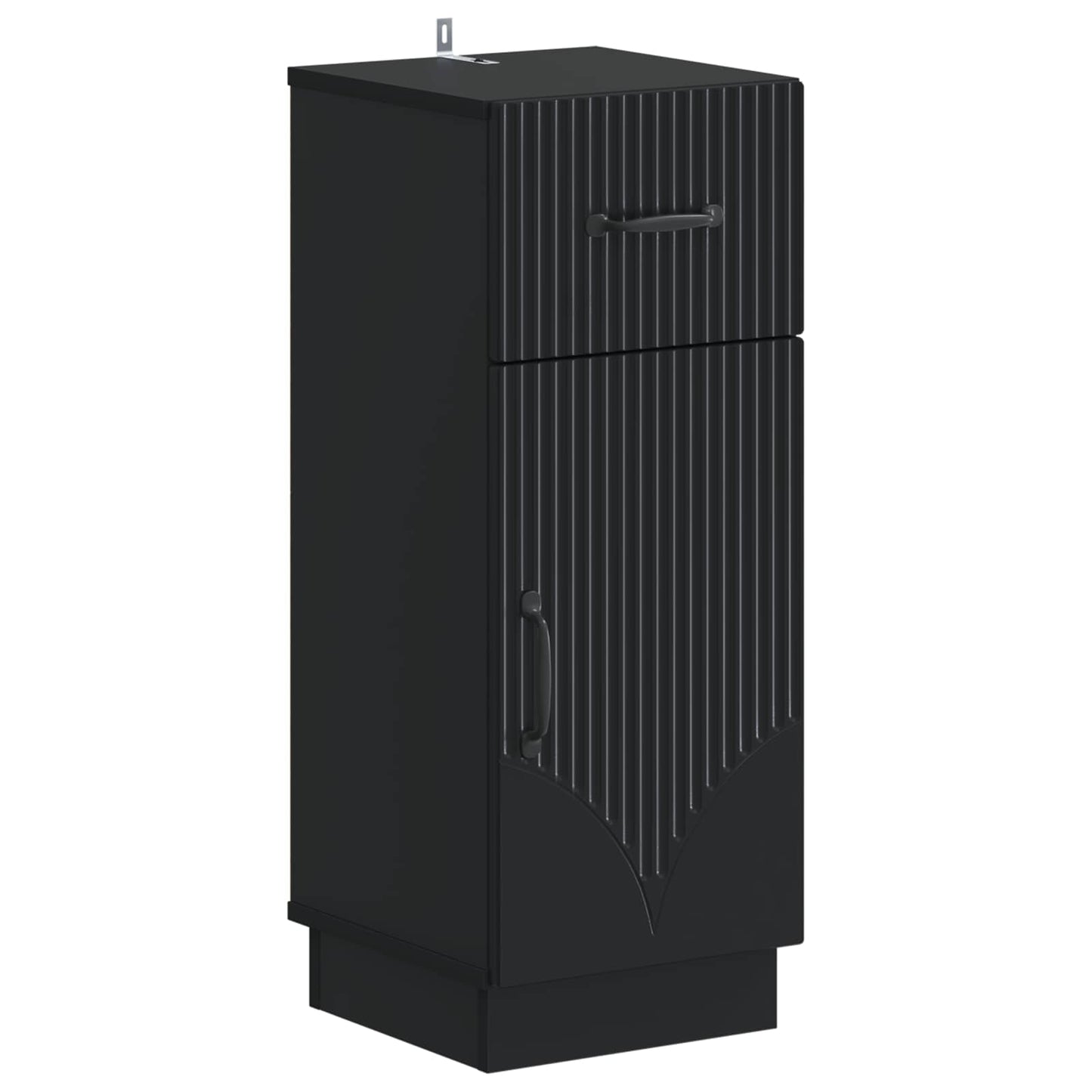 3 Piece Bathroom Cabinet Set HOORN Black Engineered Wood