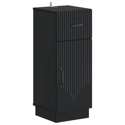 3 Piece Bathroom Cabinet Set HOORN Black Engineered Wood