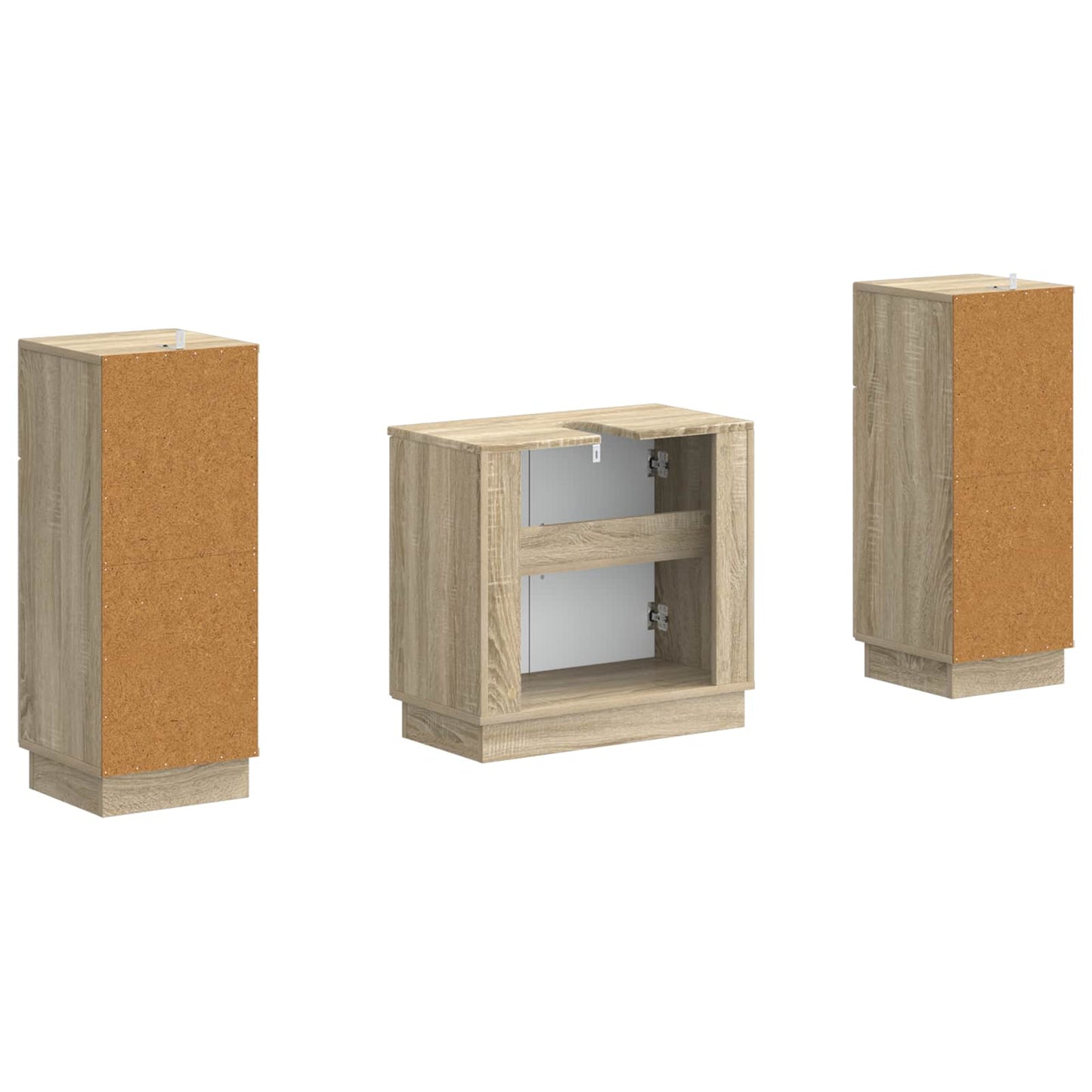 2 Piece Bathroom Cabinet Set HOORN Sonoma Oak Engineered Wood