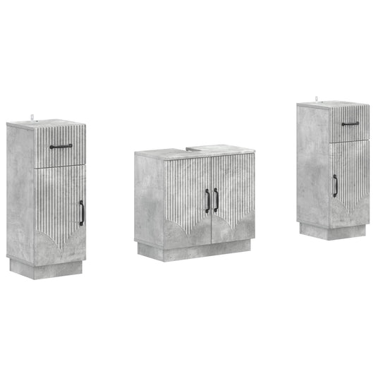 2 Piece Bathroom Cabinet Set HOORN Concrete Grey