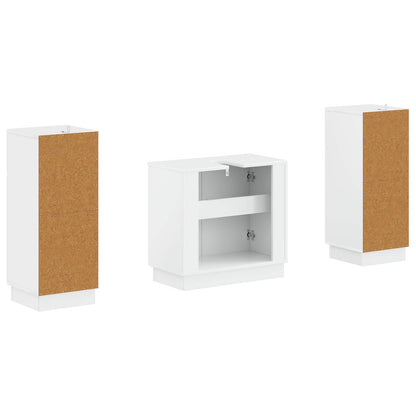 3 Piece Bathroom Cabinet Set HOORN High Gloss White