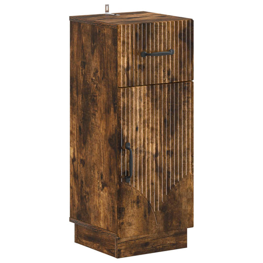 2 Piece Bathroom Cabinet Set HOORN Smoked Oak Engineered Wood