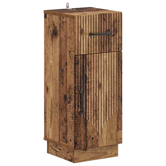 2 Piece Bathroom Cabinet Set HOORN Old Wood Engineered Wood