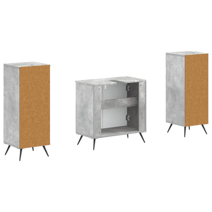 2 Piece Bathroom Cabinet Set BREDA Concrete Grey
