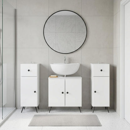 3 Piece Bathroom Cabinet Set BREDA High Gloss White