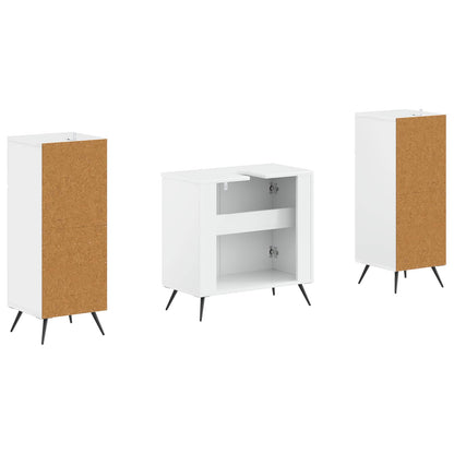 3 Piece Bathroom Cabinet Set BREDA High Gloss White