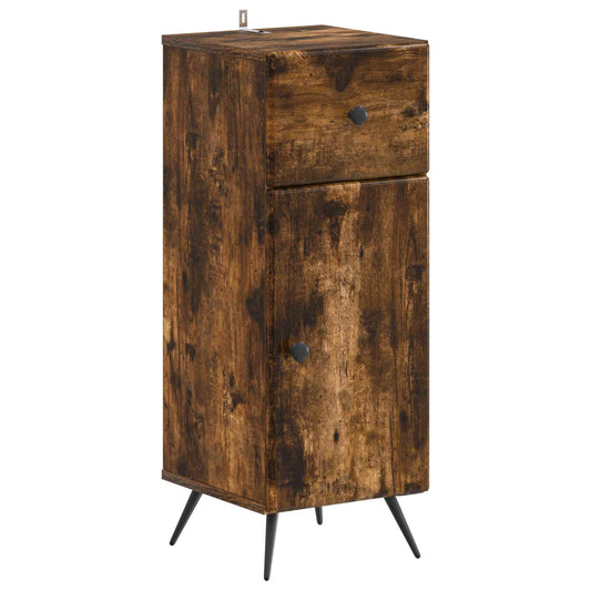 2 Piece Bathroom Cabinet Set BREDA Smoked Oak Engineered Wood
