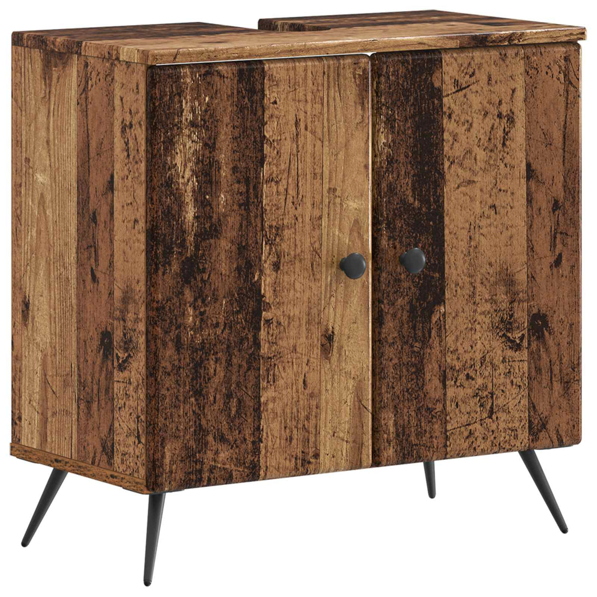 3 Piece Bathroom Cabinet Set BREDA Old Wood Engineered Wood