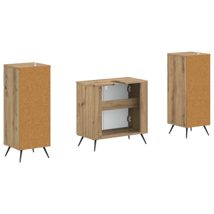 2 Piece Bathroom Cabinet Set BREDA Artisan Oak Engineered Wood