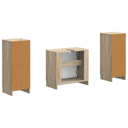 3 Piece Bathroom Cabinet Set UTRECHT Sonoma Oak Engineered Wood