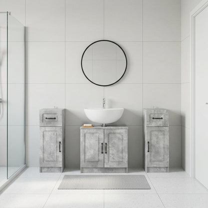 3 Piece Bathroom Cabinet Set UTRECHT Concrete Grey