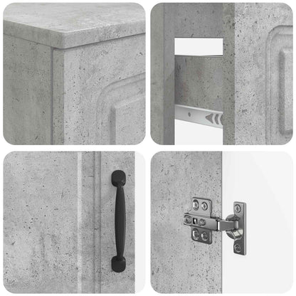 3 Piece Bathroom Cabinet Set UTRECHT Concrete Grey