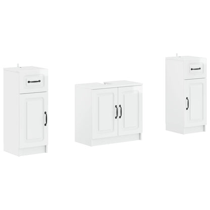 3 Piece Bathroom Cabinet Set UTRECHT High Gloss White