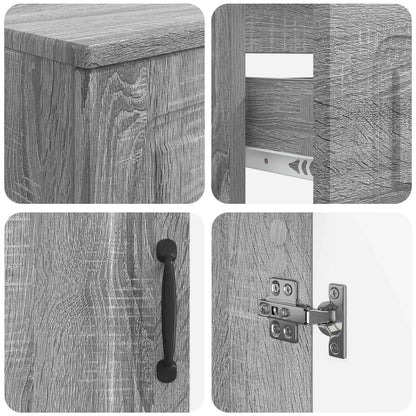 3 Piece Bathroom Cabinet Set UTRECHT Grey Sonoma