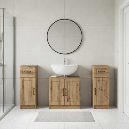 3 Piece Bathroom Cabinet Set UTRECHT 3 pcs Artisan Oak