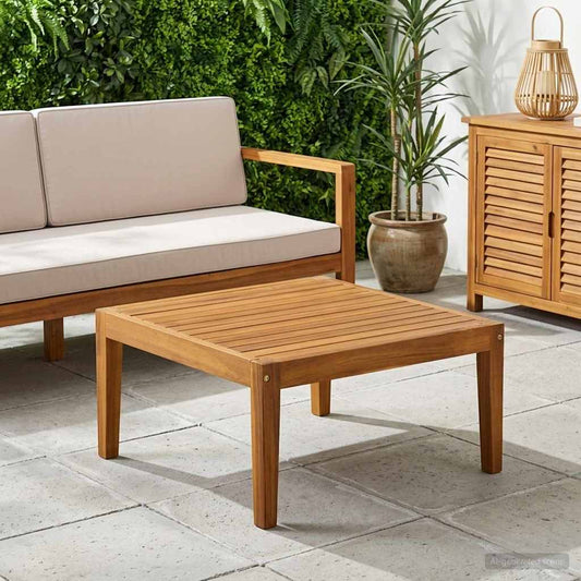 Garden Table Solid Acacia Wood Natural 60 x 60 x 30 cm