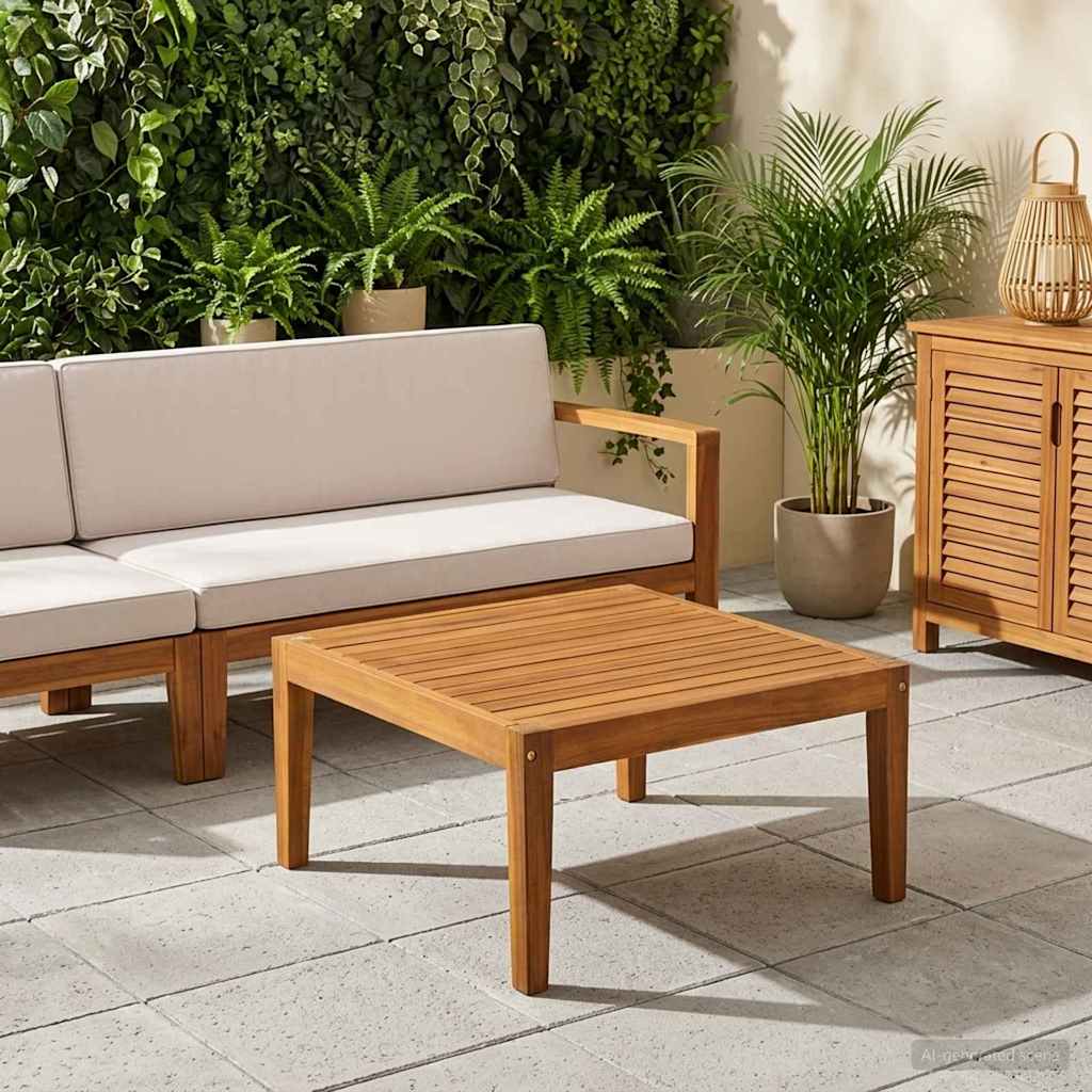 Garden Table Solid Acacia Wood Natural 60 x 60 x 30 cm