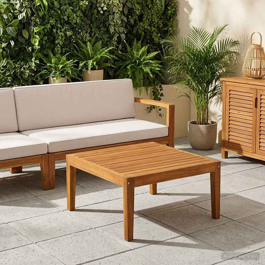 Garden Table Solid Acacia Wood Natural 60 x 60 x 30 cm