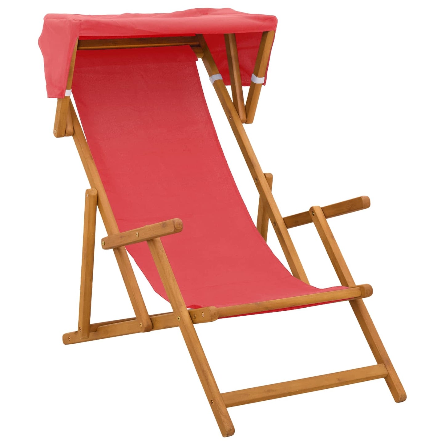 Deck Chair 4 pcs 3 Position Solid Eucalyptus Wood Red