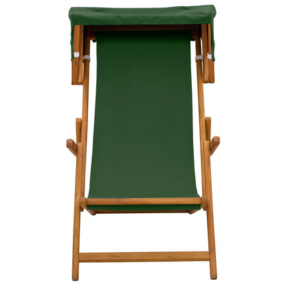 Deck Chair 2 pcs 3 Position Solid Eucalyptus Wood Green