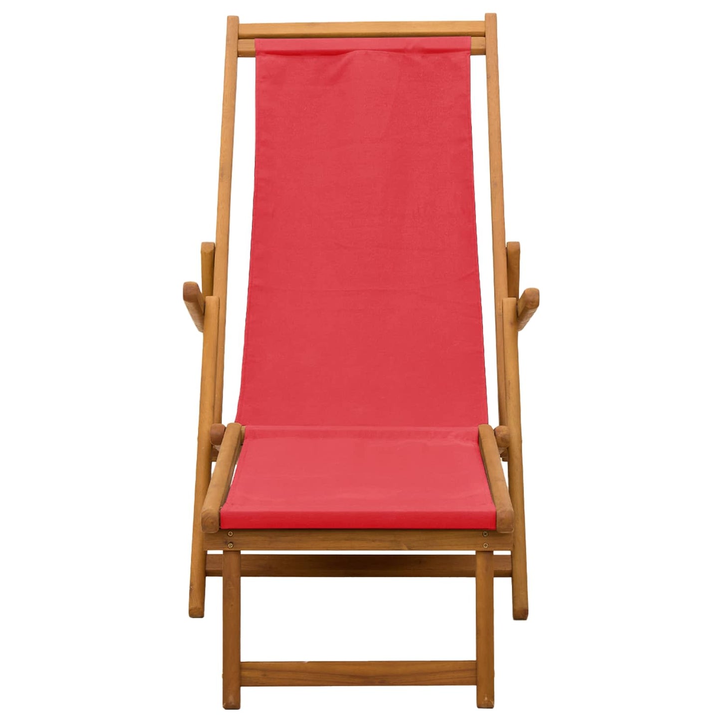Folding Sun Lounger 2 pcs 3 Position Solid Eucalyptus Wood Red