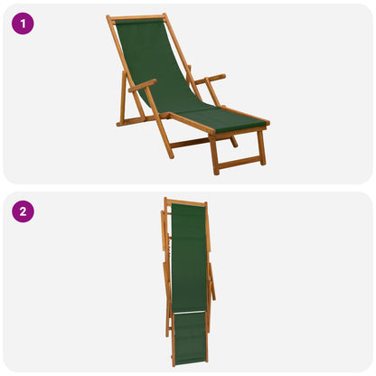 Folding Sun Lounger 2 pcs 3 Position Solid Eucalyptus Wood