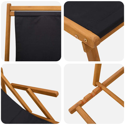 Folding Sun Lounger 2 pcs 3 Position Solid Eucalyptus Wood