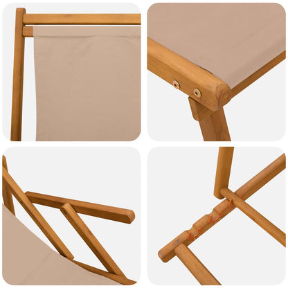 Folding Sun Lounger 2 pcs 3 Position Solid Eucalyptus Wood