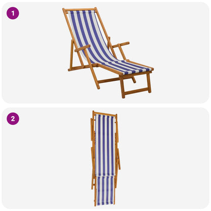 Folding Sun Lounger 2 pcs 3 Position Solid Eucalyptus Wood